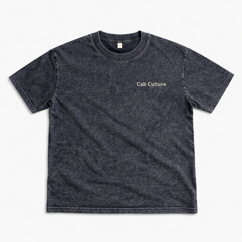 Acid wash/ khaki Tee